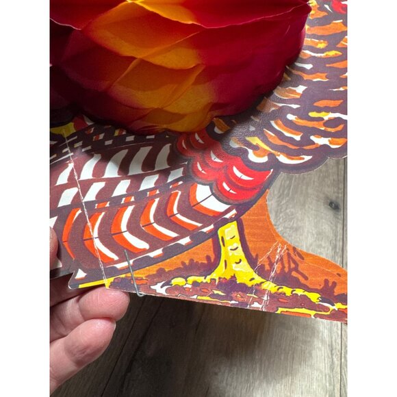 Vintage Thanksgiving Honeycomb Decorations Set - Pilgrims Corn & Turkeys By Pape - Picture 10 of 16